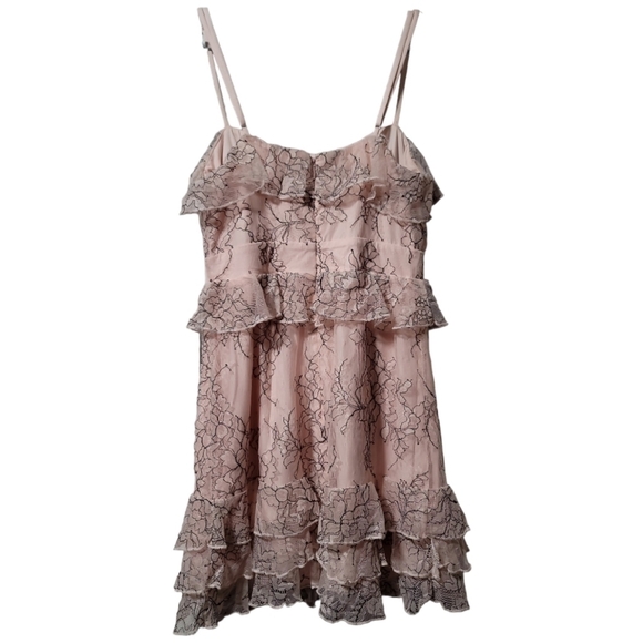 Lover's + Friends Adaline Mini Dress in Soft Blush XS Lace Barbie Ruffle - Picture 5 of 9